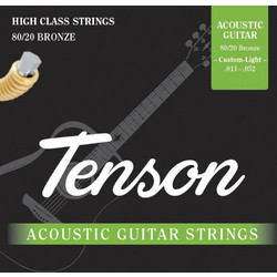 Tenson Σετ 6 Χορδές Ακουστικής Κιθάρας 80/20 Bronze 11-52" Custom Light Tension