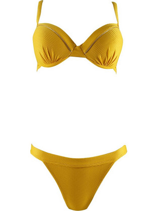 Gsecret Bikini Set με Ενίσχυση Ψηλόμεσο Brazil Κίτρινο XL1911