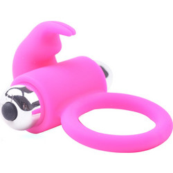 Pink Color Silicone Rabbit Vibrating Cock Ring