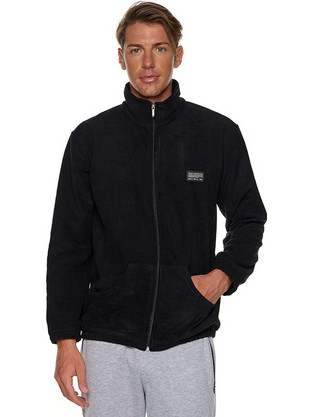 Bodymove Ανδρική Ζακέτα Fleece με Φερμουάρ Μαύρη 575-5