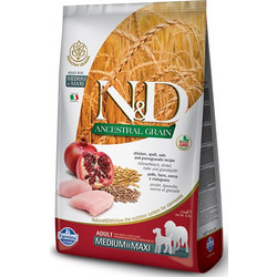 Farmina N&D Ancestral Grain Medium & Max Adult with Chicken, Spelt, Oats & Pomegranate 2.5kg