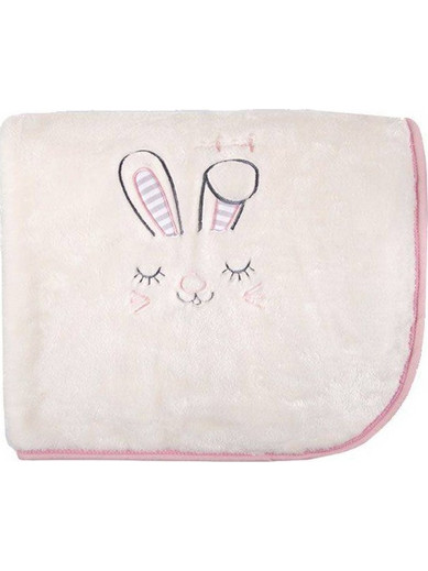 Naf Naf Rachel Rabbit Κουβέρτα Κούνιας Βελουτέ 110x140 Ροζ