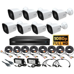 TVT Pack 8-8B Ολοκληρωμένο Σύστημα Παρακολούθησης Με 8 Κάμερες Bullet, Καταγραφικό 8 Εισόδων Και Καλωδιώσεις