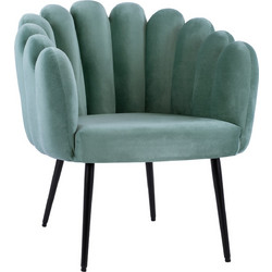 HomeMarkt Πολυθρόνα Βελούδινη Μπλε Vivien HM8631.07