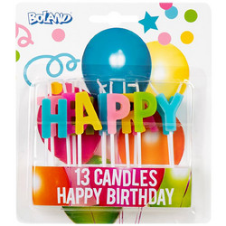 Σετ 13 Κεριά Με Γράμματα Happy Birthday (31071)