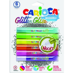 Κόλλα Carioca Glitter Glue Neon 10.5ml x 6 χρώματα