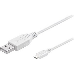 Grundig Καλώδιο USB σε microUSB 1m για Υψηλής Ταχύτητας Φόρτιση σε Λευκό χρώμα, 86339