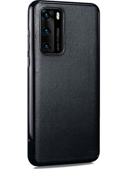 iCarer Grained Series Δερμάτινη Θήκη Huawei P40 - Deep Space Black (XHP40001-BK)