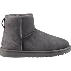 UGG Classic Mini II Γυναικεία Μποτάκια Suede Ανθρακί με Γούνα 1016222