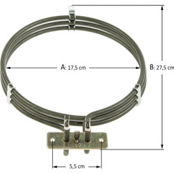 Αντίσταση Αέρος Φούρνου Aeg, Electrolux, Zanussi, Zanker, Zoppas / 2500W / Τριπλή