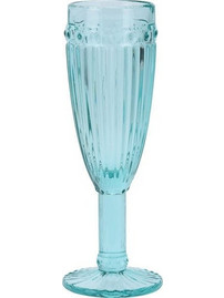 Koopman Ποτήρι Σαμπάνιας Γυάλινο Diamond Τυρκουάζ 170ml