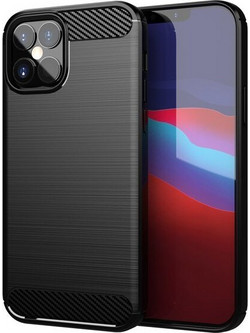Powertech Carbon Flex Back Cover Silicone Black (iPhone 12 mini)