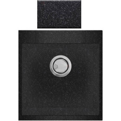 Crown Quadra Q-45 Ένθετος Νεροχύτης Γρανίτη Nero 45x50cm