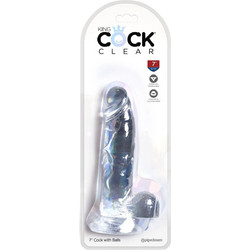 Pipedream King Cock 7" Ρεαλιστικό Dildo με Βεντούζα & Όρχεις 20cm Clear