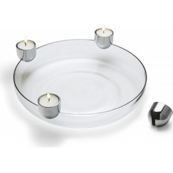 ARENA illuminated bowl. Material:glass bowl, mouth blown, chrome, polished O 30 cm Dimensions:Length: 12 inch Width: 12 inch Height: 2 inch 123076