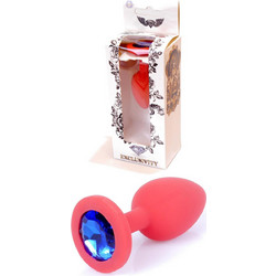Plug-Jewellery Red Silicon PLUG Small- Blue Diamond