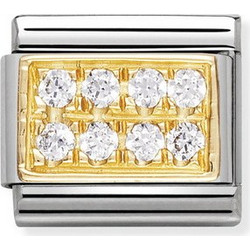 Link Nomination Pave Cubic Zirconia White 030314/01