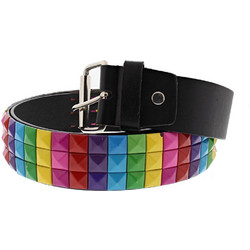 Rainbow 3-Row Chessboard Pyramid Belts