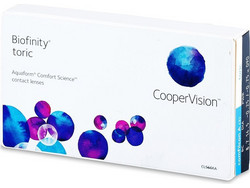 Cooper Vision Biofinity Toric Μηνιαίοι Φακοί Επαφής Αστιγματικοί Σιλικόνης Υδρογέλης 3τμχ