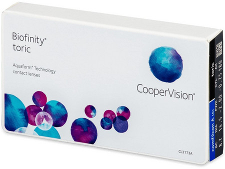 Cooper Vision Biofinity Toric Μηνιαίοι Φακοί Επαφής Αστιγματικοί Σιλικόνης Υδρογέλης 6τμχ