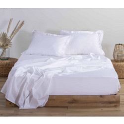 Nef-Nef Σεντόνι King Size Βαμβακοσατέν 280x270 Elements White