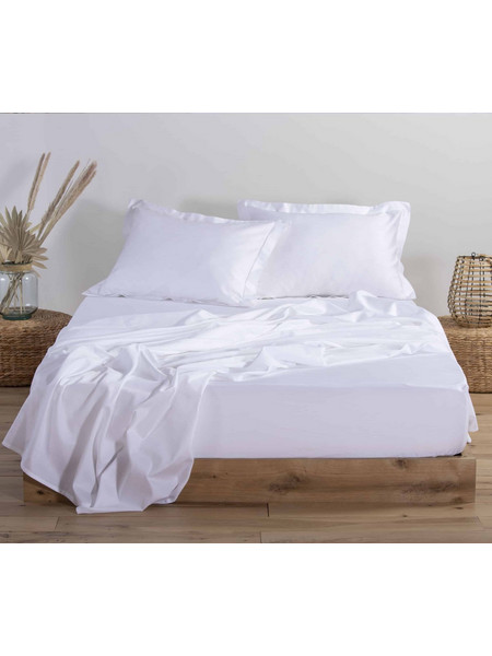 Nef-Nef Σεντόνι King Size Βαμβακοσατέν 280x270 Elements White