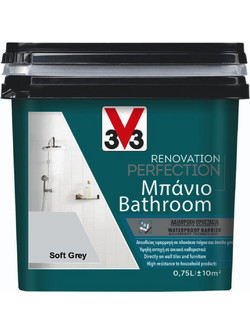 V33 Renovation Perfection Bathroom Χρώμα Πλακιδίων Soft Grey Satin 0.75lt