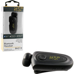 NSP BN219 Ακουστικό Bluetooth In Ear Πέτου Black