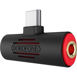 BOROFONE αντάπτορας BV8C 2in1, Type-C σε Type-C & 3.5mm, μαύρος (BRF-BV8C-BK)