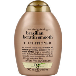 OGX Brazilian Keratin Smooth Conditioner Κερατίνης για Επανόρθωση για Ταλαιπωρημένα Μαλλιά 385ml