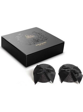 Burlesque Pasties Glitter & Satin Bow by Bijoux Indiscrets