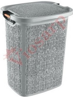 Καλάθι Απλύτων Viosarp Γκρί Με Ξύλινη Λαβή ΤΡ605-606 60L