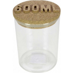 Βάζο Κουζίνας Γυάλινο με καπάκι Φελλός 600ml Marva 01229350