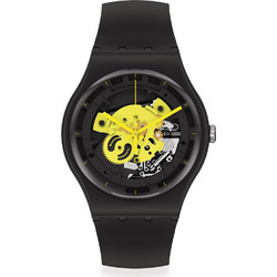 Swatch Γυναικείο Ρολόι με Μαύρο Καουτσούκ Λουράκι SO32B111