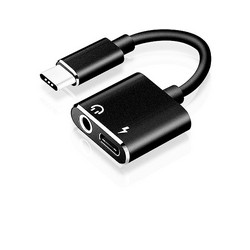 Αντάπτορας Type-C Αρσενικό σε 3.5mm Audio Jack Θηλυκό και Type-C Θηλυκό Μαύρο FO-S041 FOYU