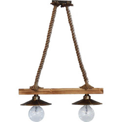 Heronia Lighting UT-150 Rope 2/L Κρεμαστό Φωτιστικό Οροφής με Σχοινί Δίφωτο 31-0879