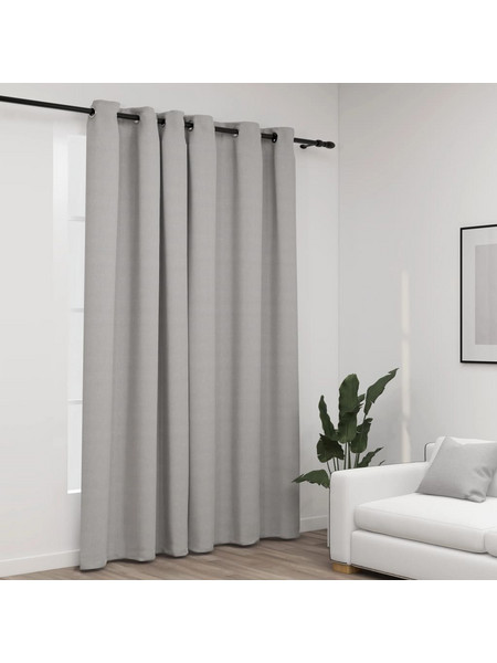 vidaXL Κουρτίνα Συσκότισης με Τρουκς 290x245 Γκρι 321171