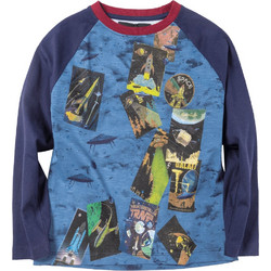 Desigual Travel Παιδικό T-Shirt Μακρυμάνικο Navy Μπλε 21WBTK03