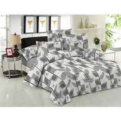 Le Blanc Σετ ΣεντόνιαΥπέρδιπλα Βαμβακερά 240x270 Leaves Grey