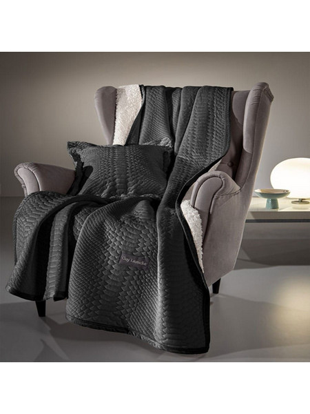 Guy Laroche Ριχτάρι Πολυθρόνας 130x170 Capsule Anthracite με Μαξιλαροθήκη