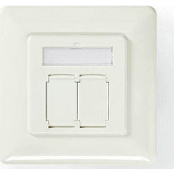 Πρίζα τοίχου Nedis (CCGP89250IV) CAT6a, 2xRJ45 - Λευκό CCGP89250IV