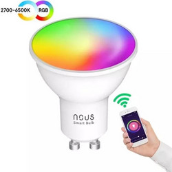 NOUS Tuya Smart bulb LED GU10 4.5W RGB WiFi, Works With Alexa and Google Assistant (P8)