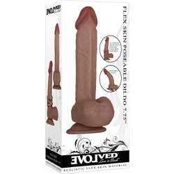 Evolved Novelties Flex Skin Poseable Dark Ρεαλιστικό Dildo με Βεντούζα & Όρχεις 19.7cm Καφέ