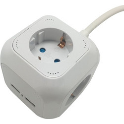 Πολύπριζο 4 Θέσεων & 2 USB με καλώδιο 1.4m 3x1.5mm (7020)