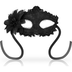 OHMAMA MASKS VENETIAN EYEMASK SIDE FLOWER BLACK