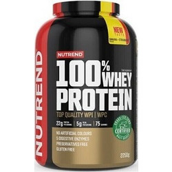 Nutrend 100% Whey Banana Strawberry Πρωτεΐνη Ορού Γάλακτος Γράμμωσης Χωρίς Γλουτένη 2.25kg
