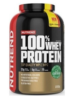 Nutrend 100% Whey Banana Strawberry Πρωτεΐνη Ορού Γάλακτος Γράμμωσης Χωρίς Γλουτένη 2.25kg