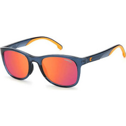 Carrera CA8054/S PJP/UZ Αθλητικά Ανδρικά Γυαλιά Ηλίου Τετράγωνα Κοκάλινα Μπλε με Κόκκινο Καθρέπτη Φακό