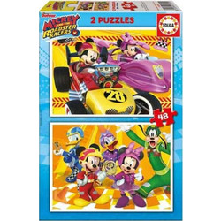 Παιδικό Puzzle Educa Ξύλινο Mickey Roadster Racers 2x48 Κομμάτια