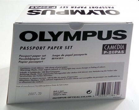 Olympus Passport Paper Set Camedia P-20PAS 100 prints 4 ribbons